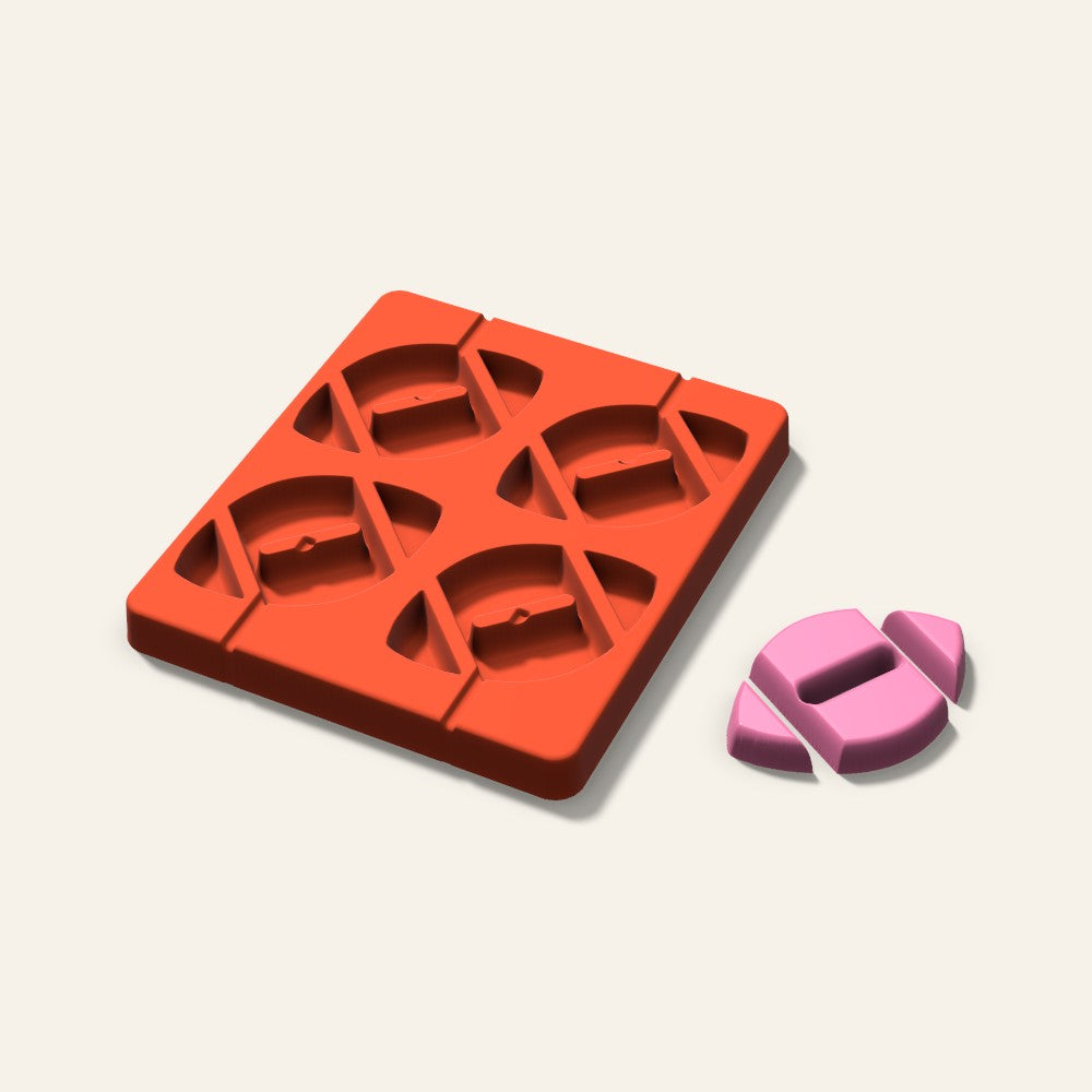 Football Lollipop Mold, 2.5 Inch, 4 Cavity, 3D render
