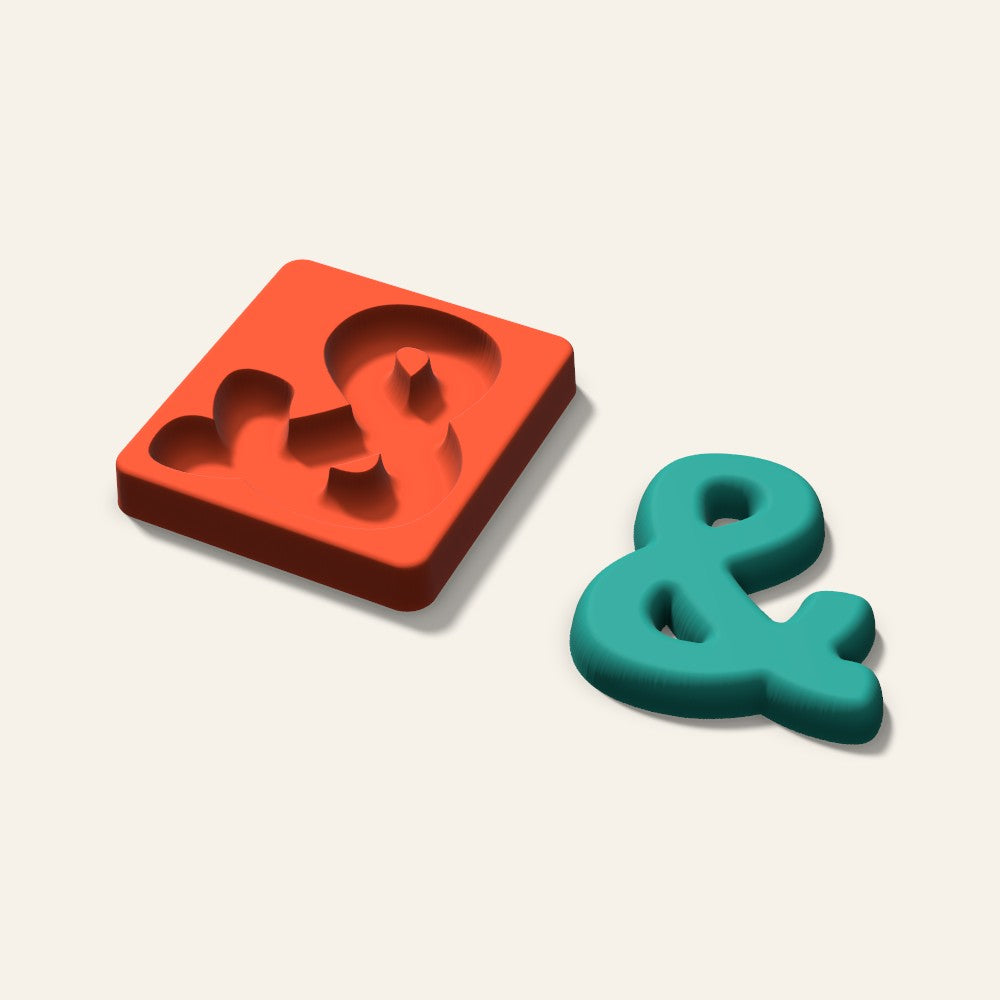 Ampersand Freshie Mold, 4 Inch, 3D render