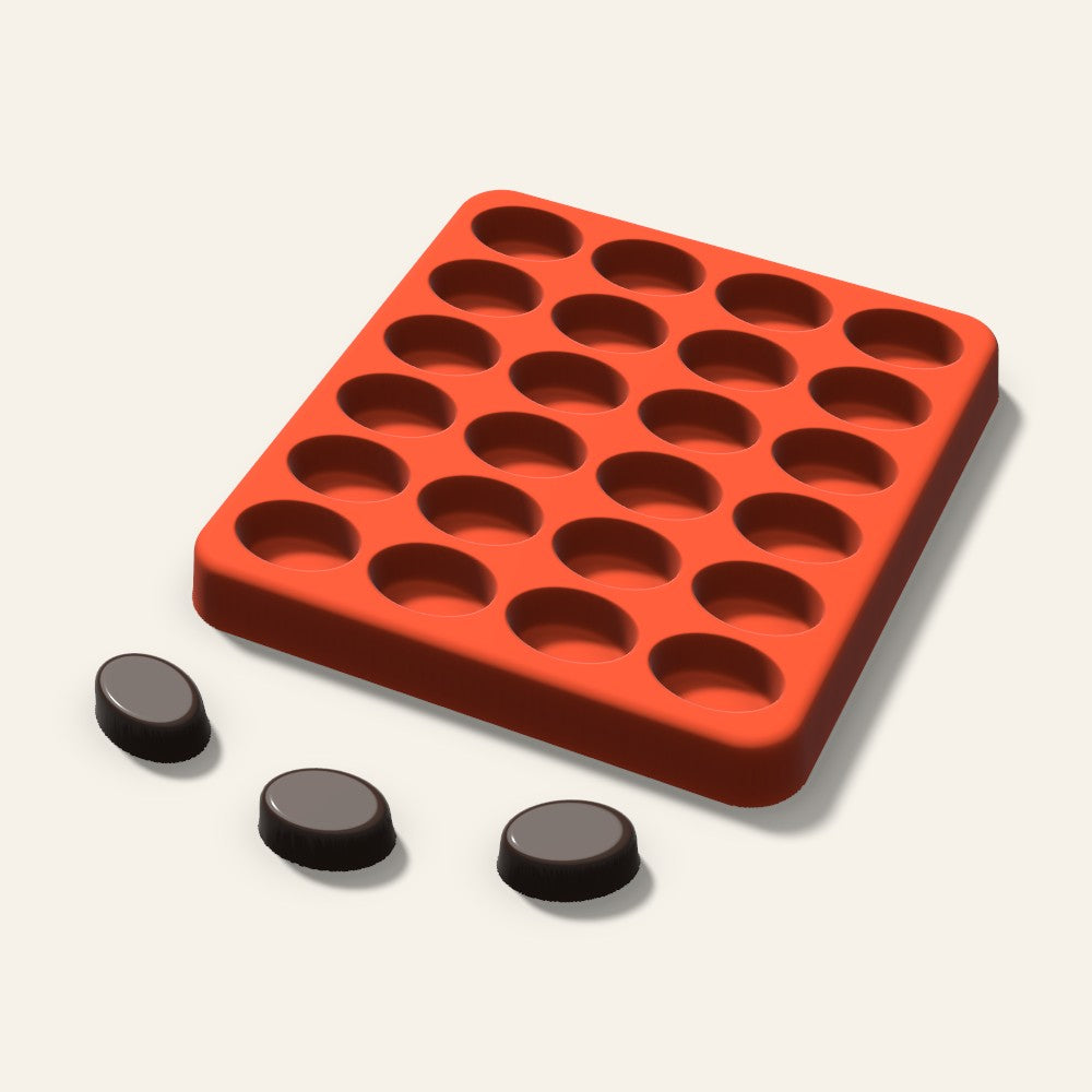 Oval Tall Gummy Mold, 0.75 Inch, 24 Cavity, 3D render