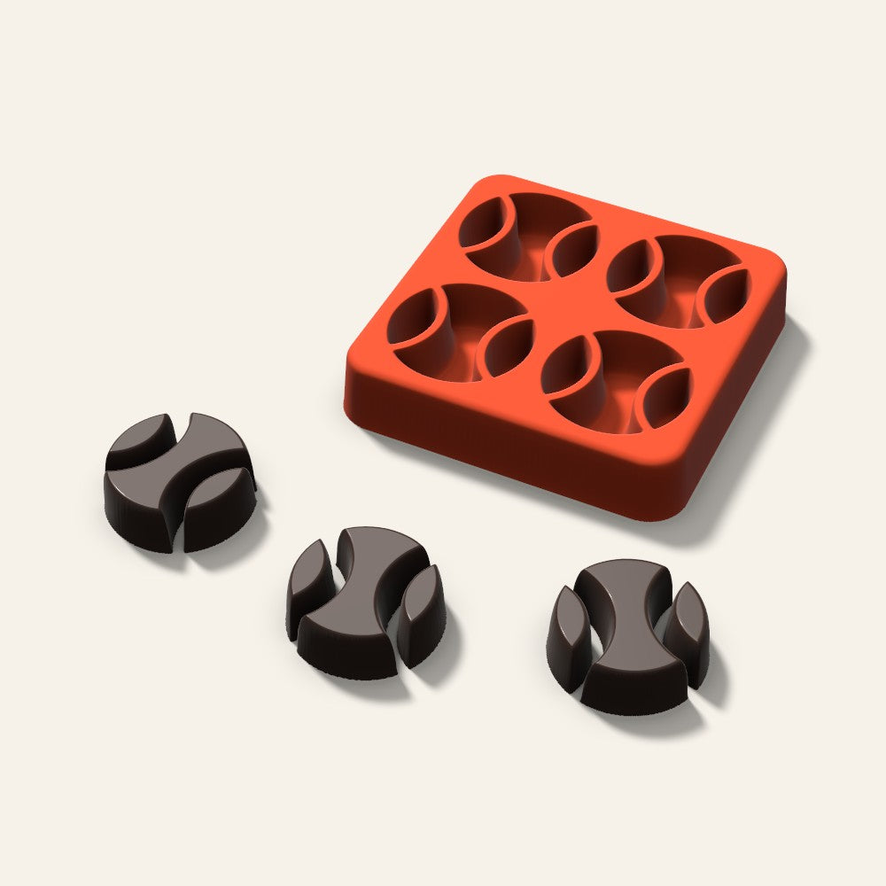 Baseball Candy Mold, 1.25 Inch, 4 Cavity, 3D render