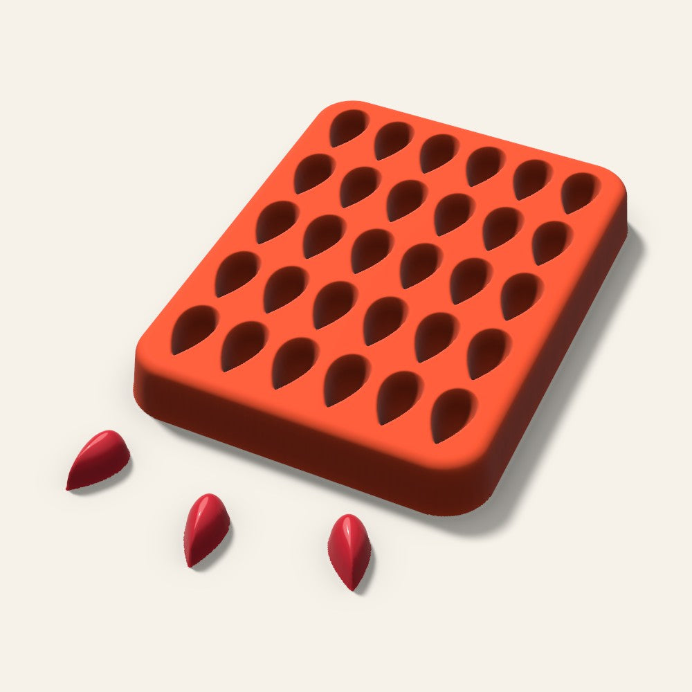 Teardrop Gummy Mold, 0.5 Inch, 30 Cavity, 3D render
