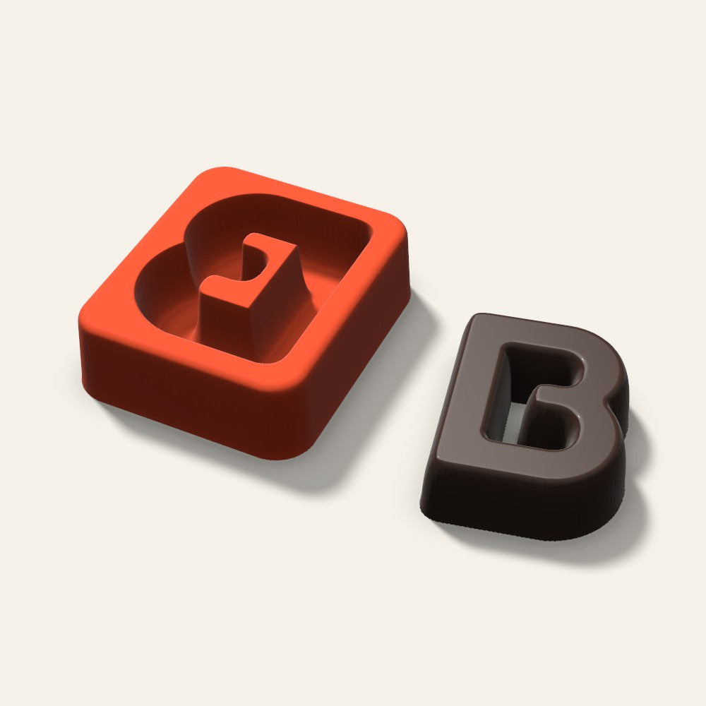 Letter B Mold, 2 Inch, 3D render