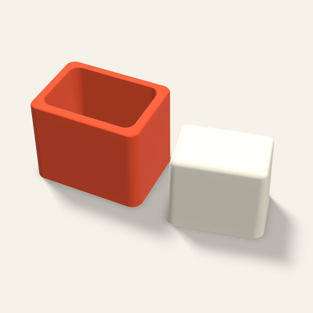 Rounded Rectangle Candle Mold, 3 x 2.5 Inch, 3D render