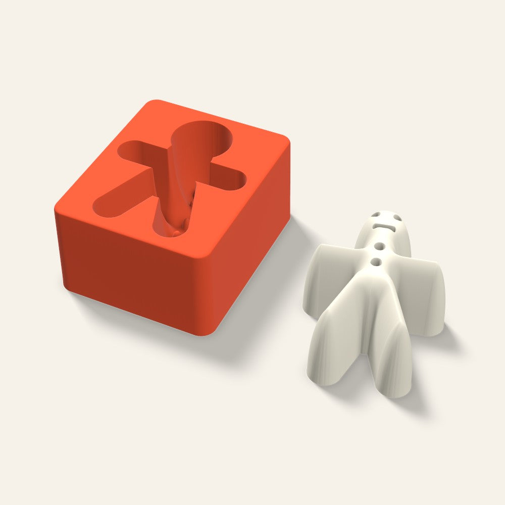 Gingerbread Candle Mold, 4 x 2 Inch, 3D render