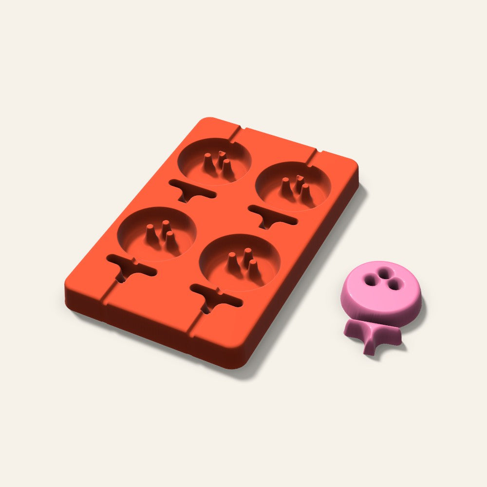 Golf Lollipop Mold, 2.5 Inch, 4 Cavity, 3D render