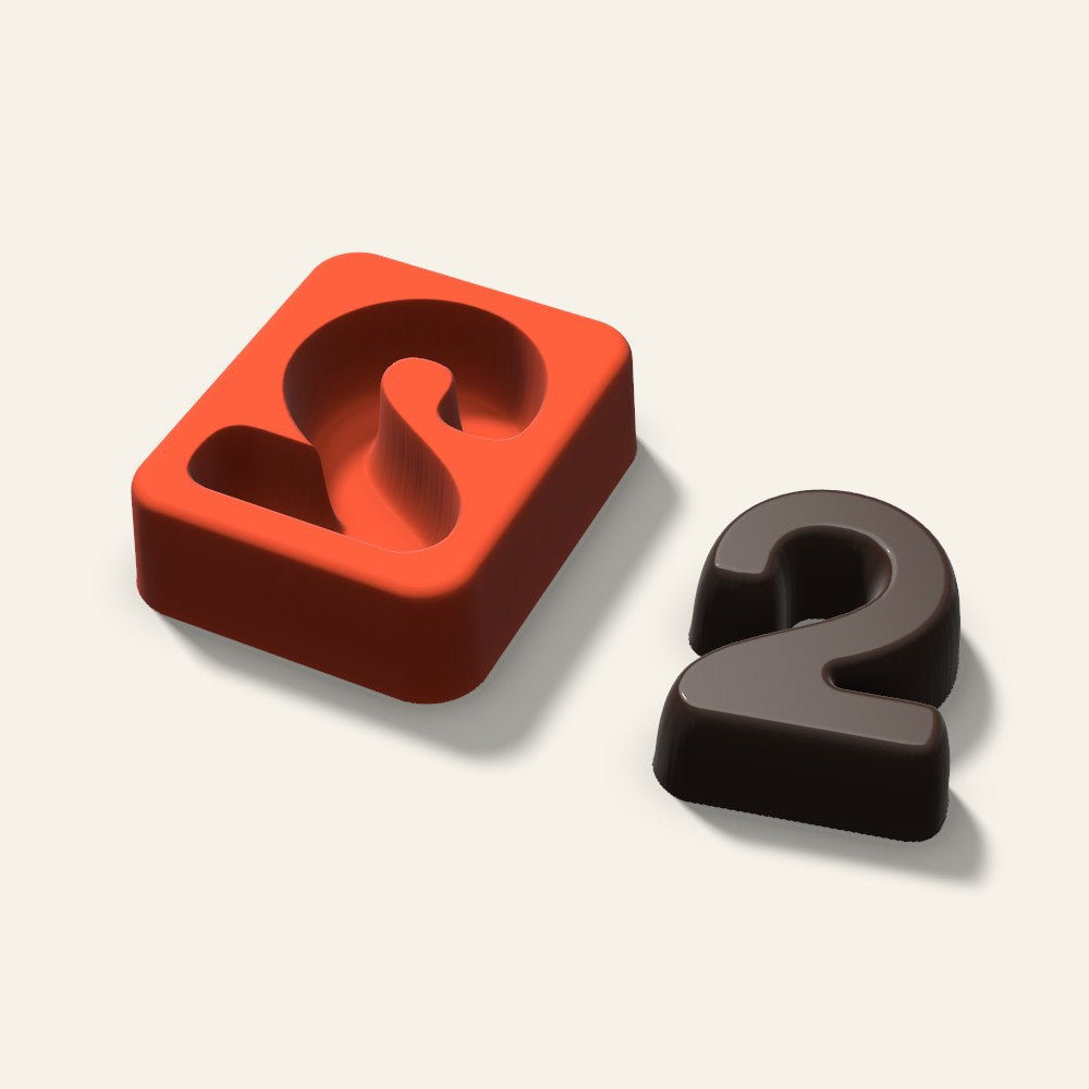 Number 2 Mold, 2 Inch, 3D render