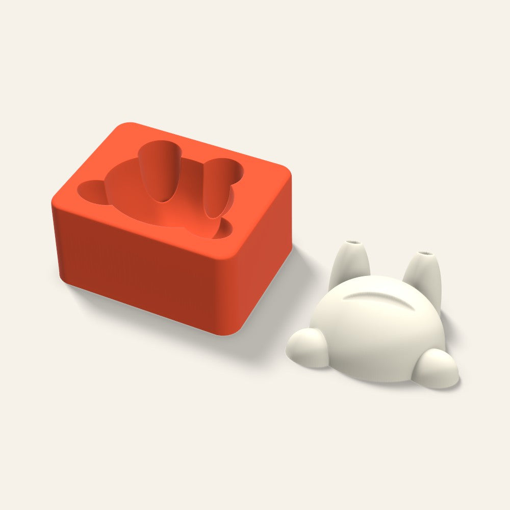 Frog Candle Mold, 3 x 1.5 Inch, 3D render