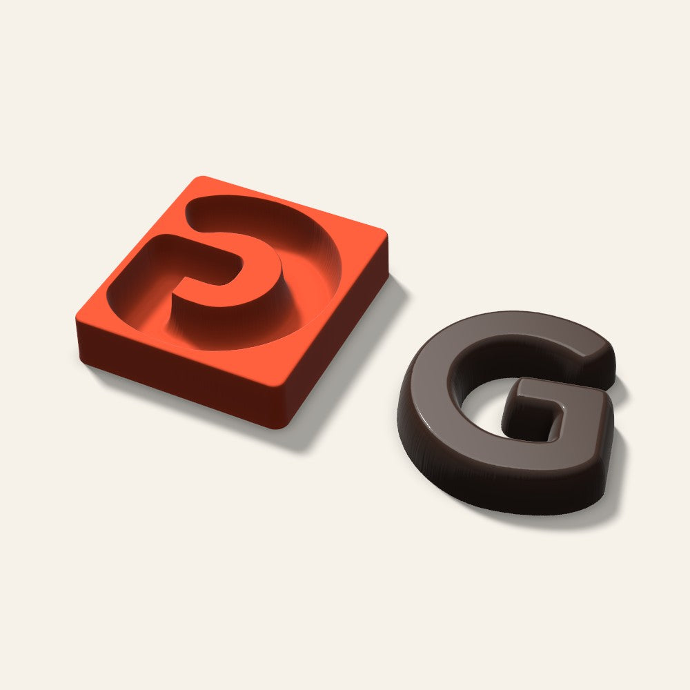 Letter G Mold, 6 Inch, 3D render