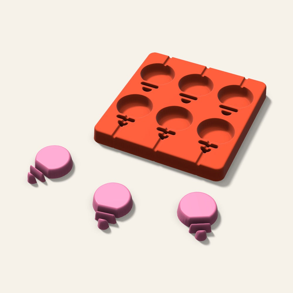 Lightbulb Lollipop Mold, 2 Inch, 6 Cavity, 3D render