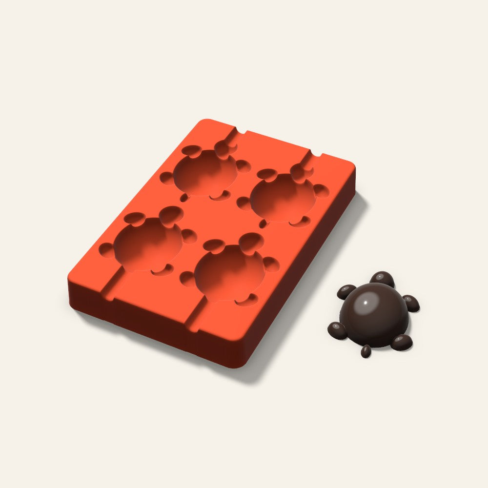 Turtle Cakesicle Mold, 3 Inch, 4 Cavity, 3D render