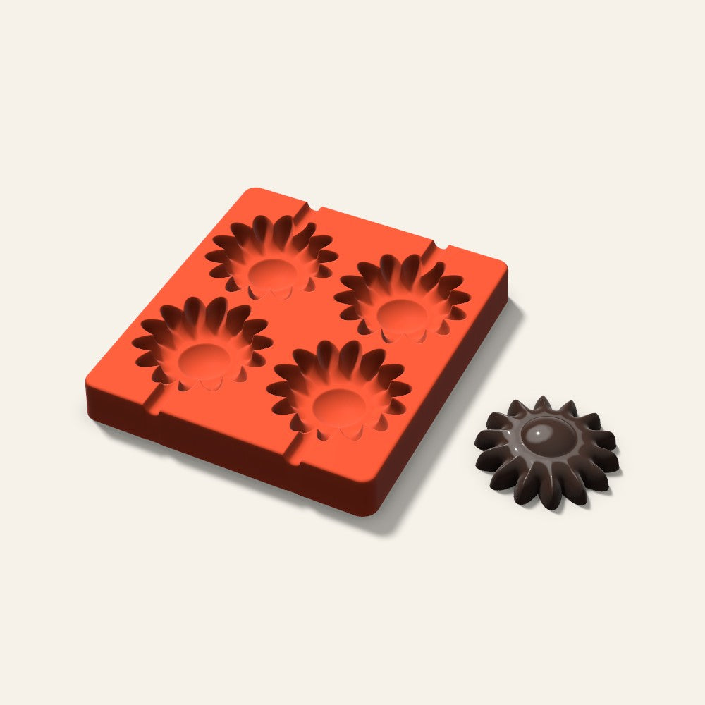 Sunflower Cakesicle Mold, 3 Inch, 4 Cavity, 3D render