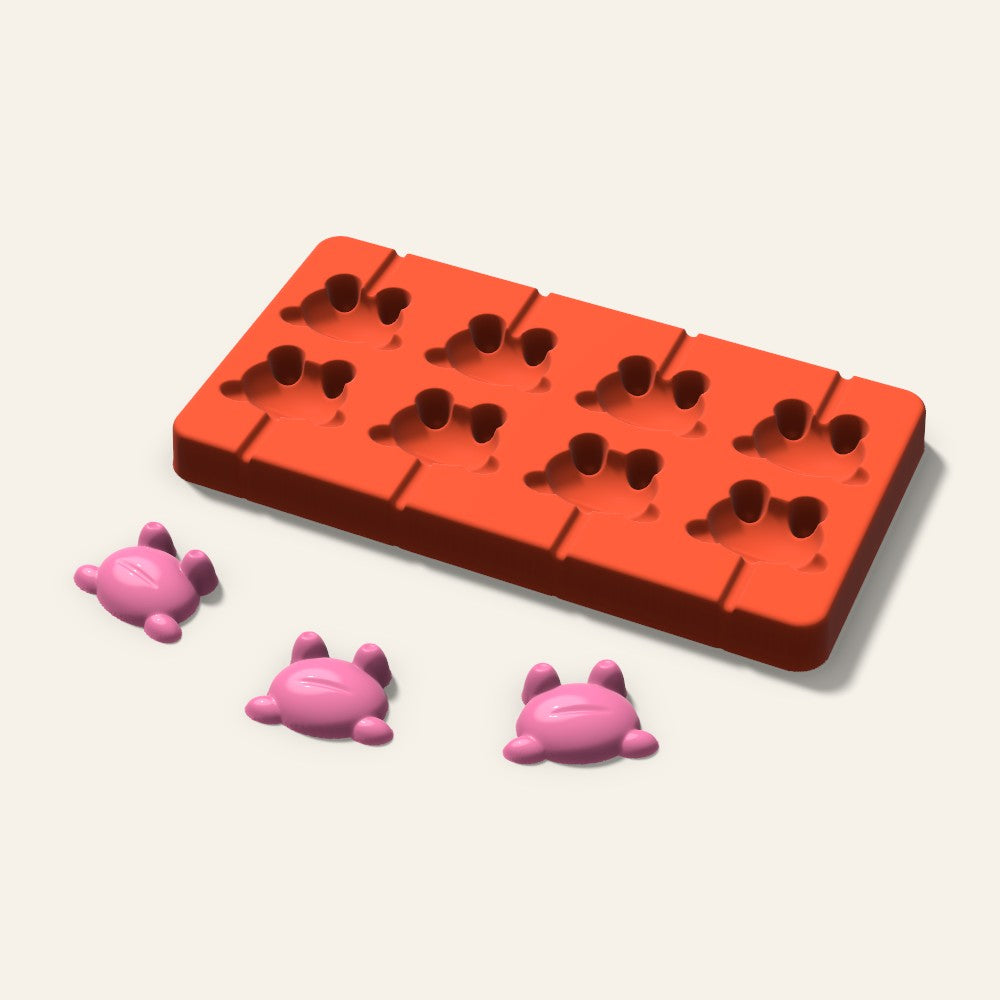 Frog Lollipop Mold, 1.5 Inch, 8 Cavity, 3D render