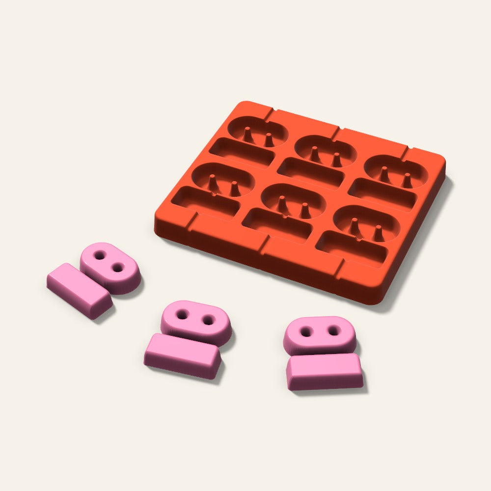 Robot Lollipop Mold, 2 Inch, 6 Cavity, 3D render