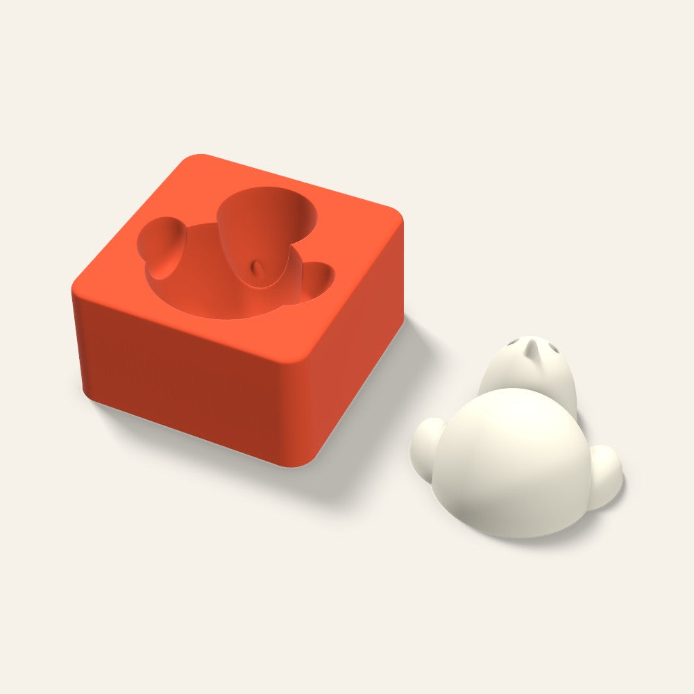 Chick Candle Mold, 3 x 1.5 Inch, 3D render