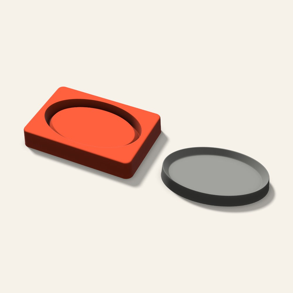 Oval Trinket Tray Mold, 5 Inch, 3D render