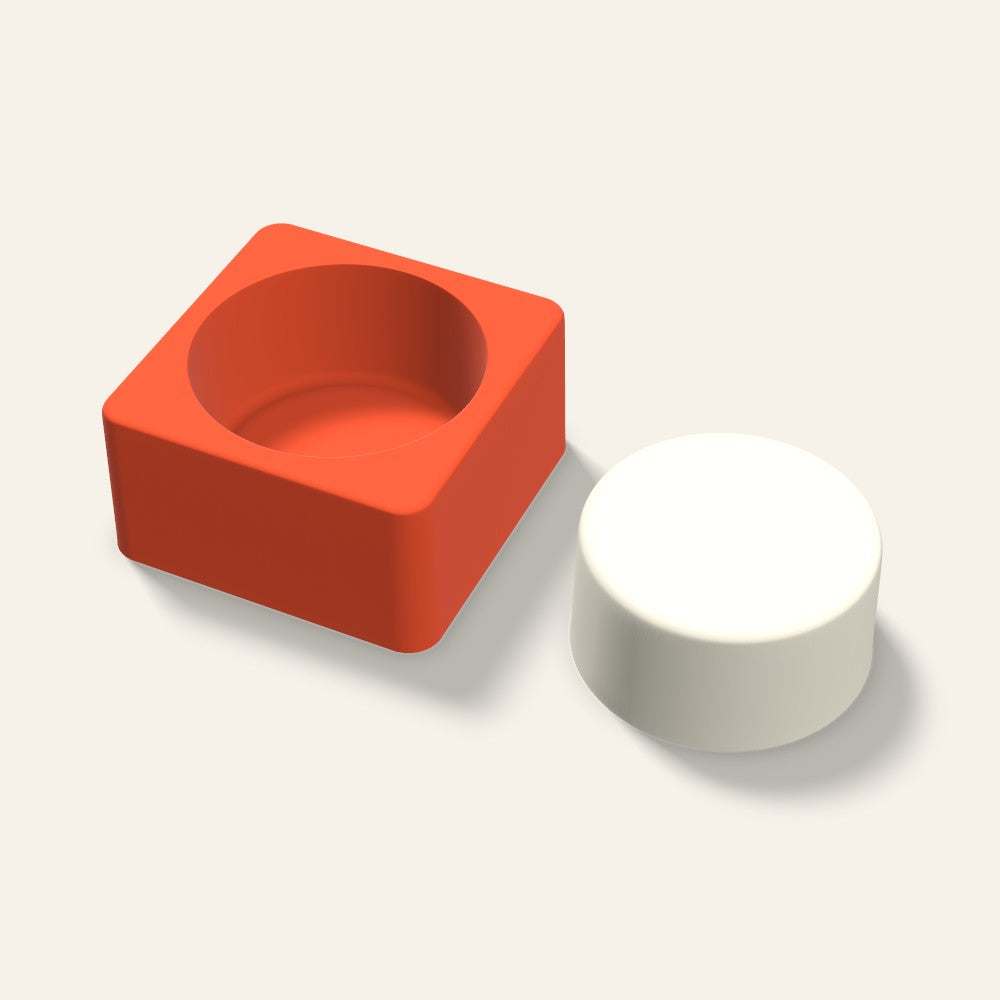 Round Puck Candle Mold, 3 x 1.5 Inch, 3D render