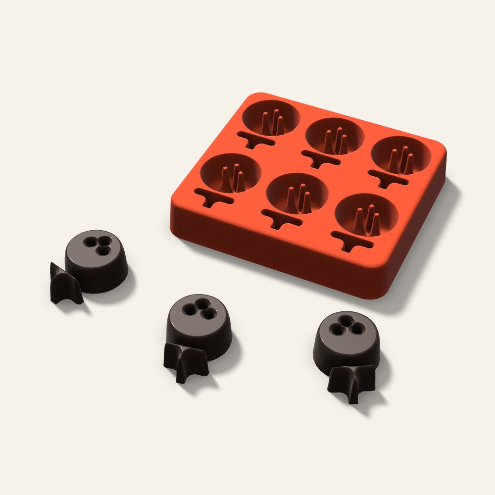 Golf Chocolate Mold, 1.5 Inch, 6 Cavity, 3D render