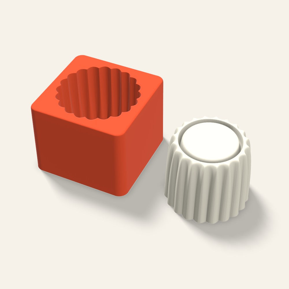 Sandwich Cookie Candle Mold, 3 x 2.5 Inch, 3D render