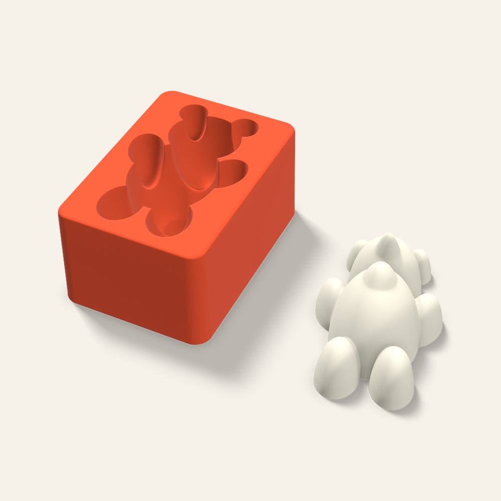 Gummy Bear Candle Mold, 4 x 2 Inch, 3D render