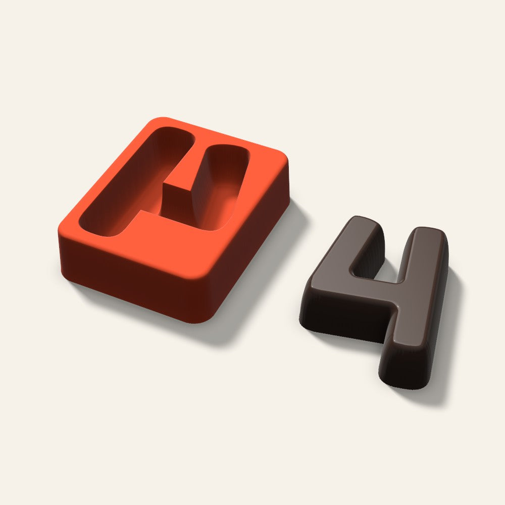 Number 4 Mold, 3 Inch, 3D render