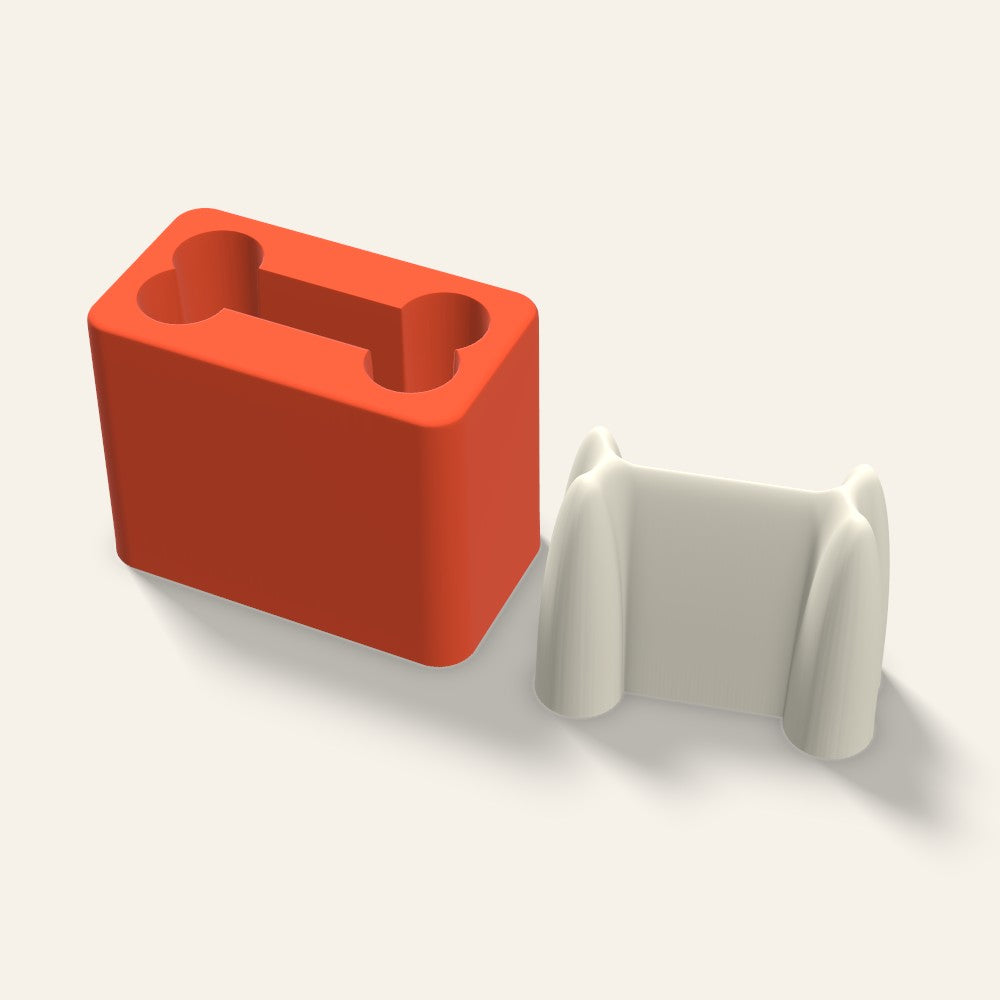 Dog Bone Candle Mold, 3 x 2.5 Inch, 3D render