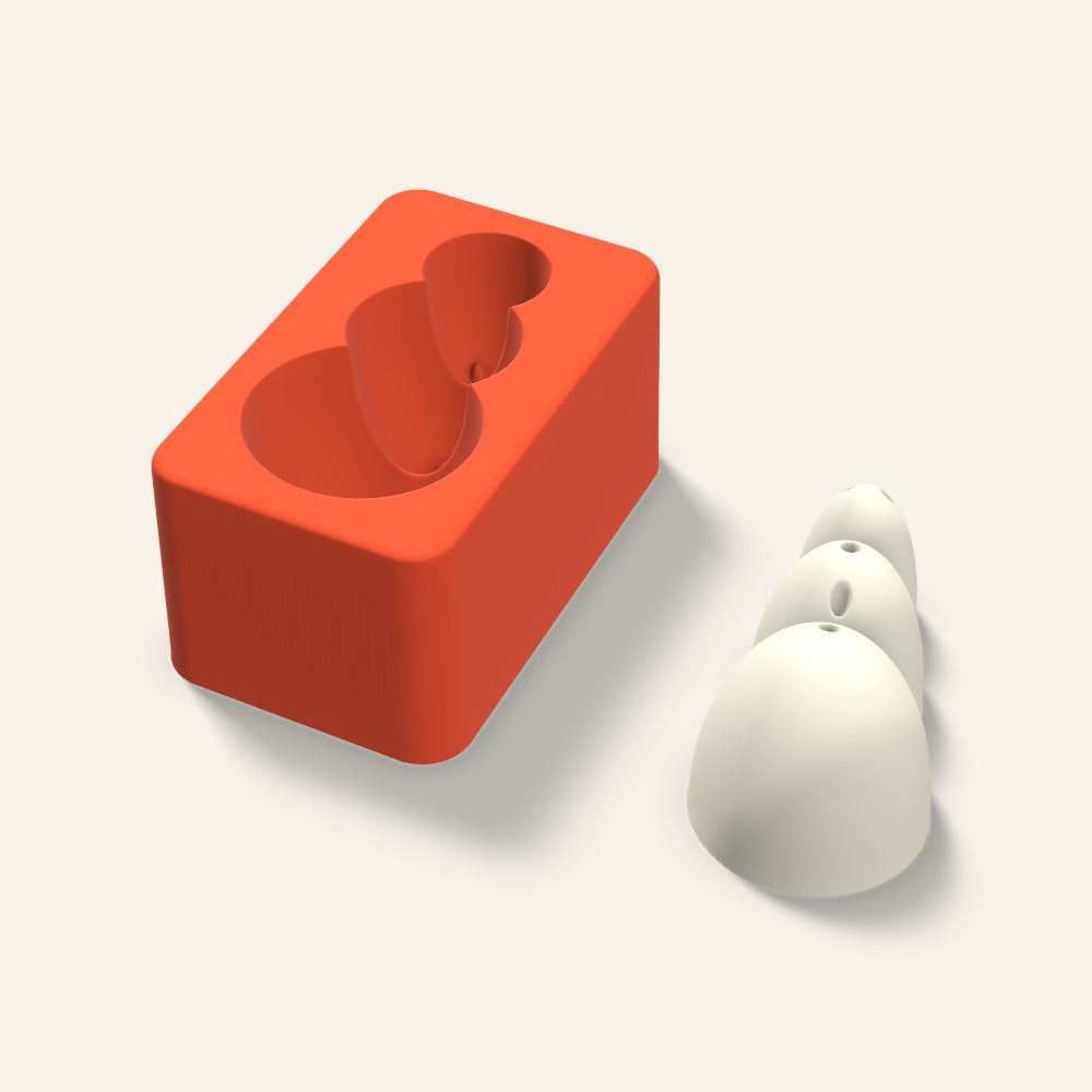 Snowman Candle Mold, 3 x 1.5 Inch, 3D render