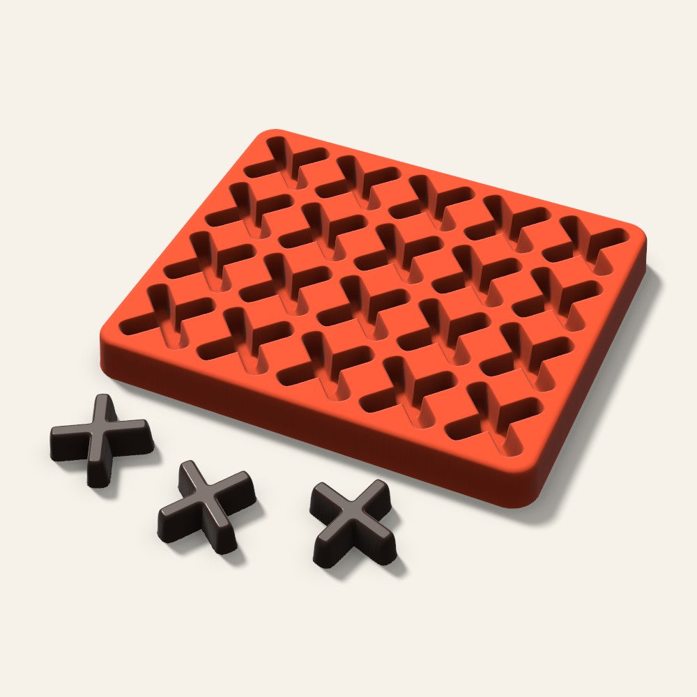 Letter X Candy Mold, 1 Inch, 20 Cavity, 3D render