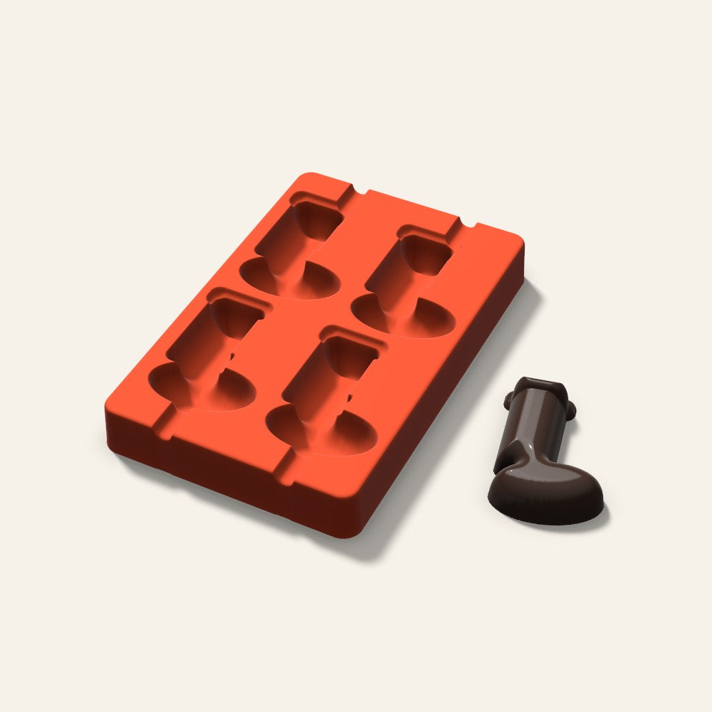 Stocking Cakesicle Mold, 3 Inch, 4 Cavity, 3D render