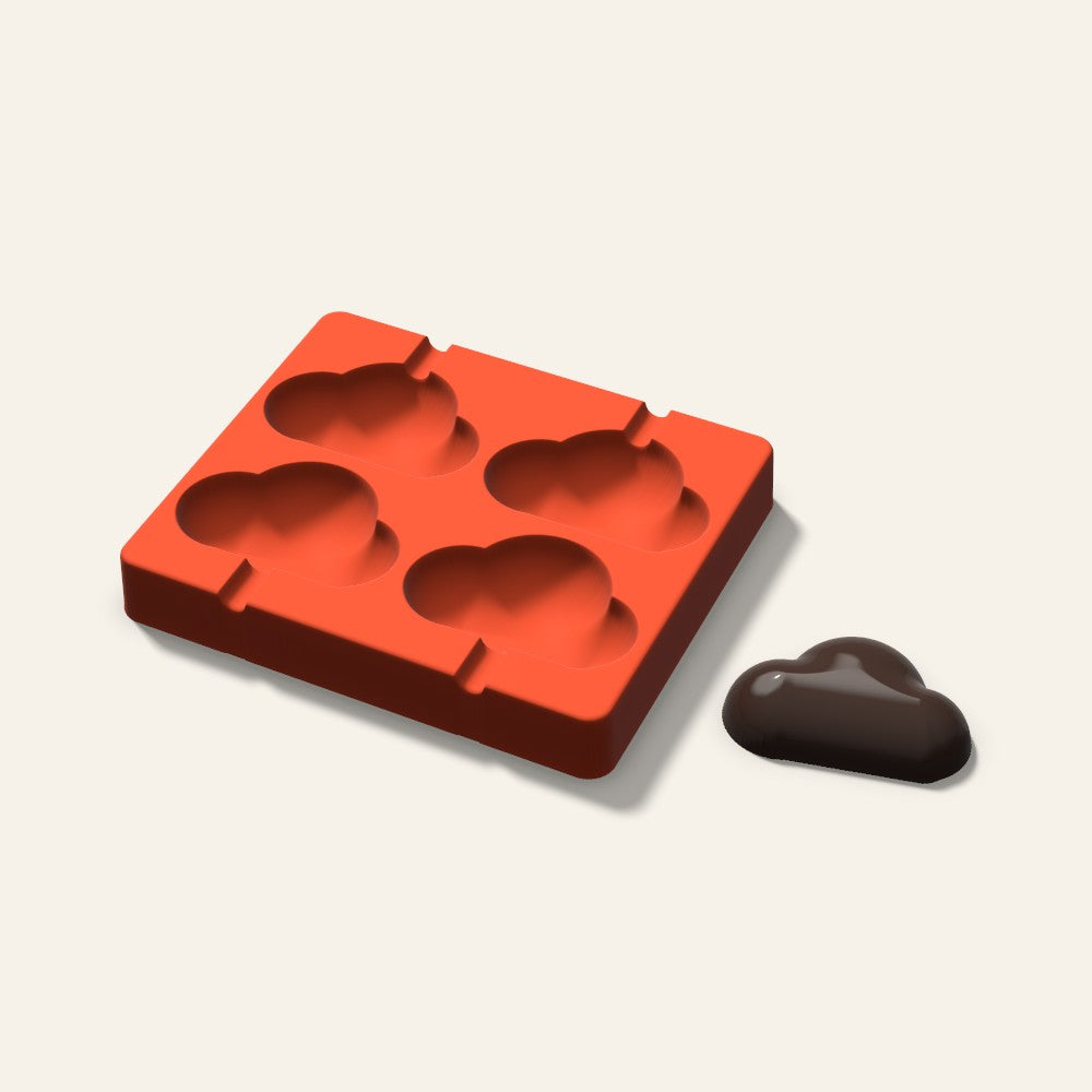 Cloud Cakesicle Mold, 3 Inch, 4 Cavity, 3D render