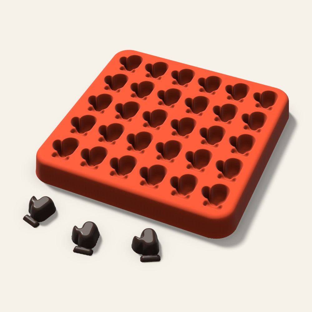 Mitten Gummy Mold, 0.5 Inch, 30 Cavity, 3D render