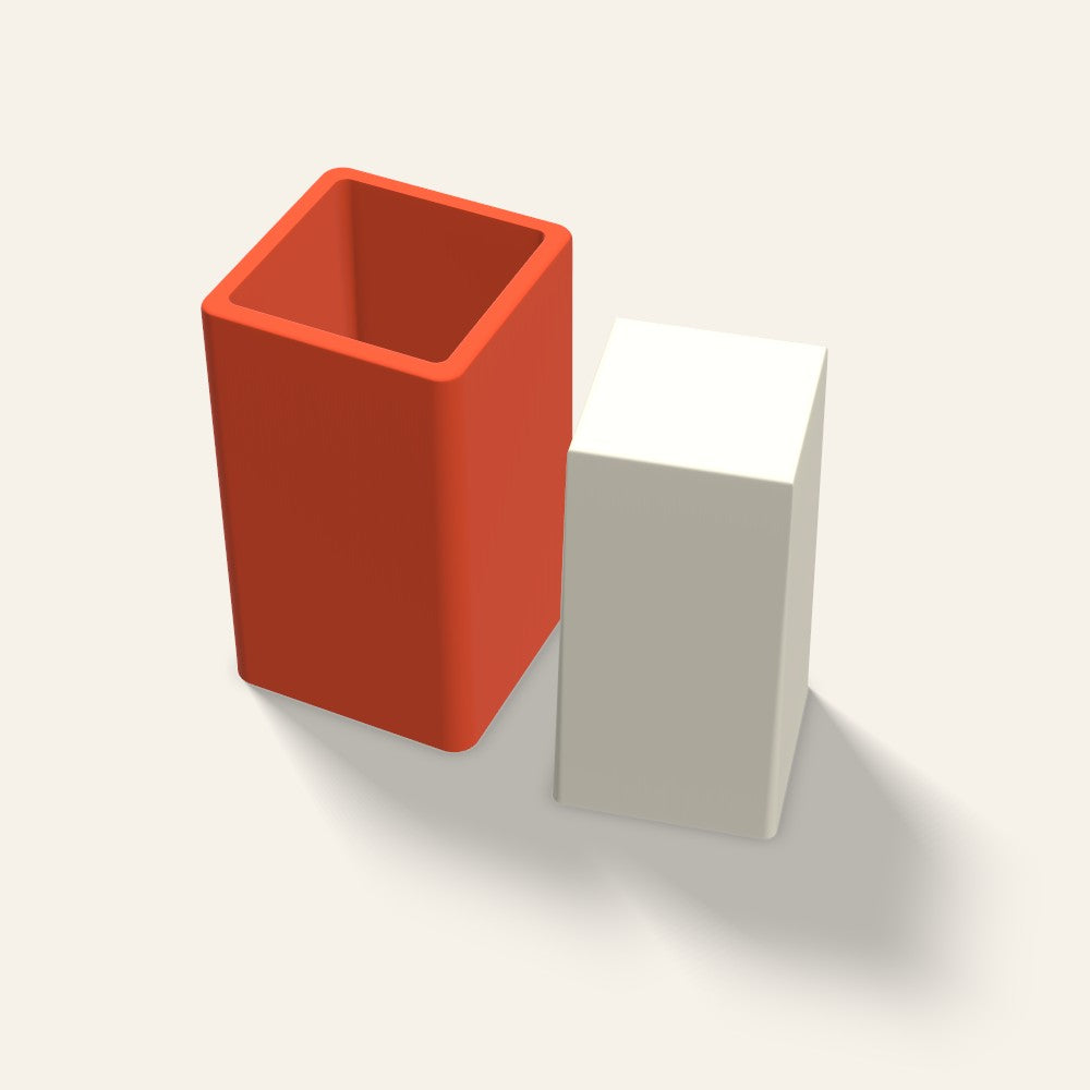 Square Pillar Candle Mold, 3 x 6 Inch, 3D render