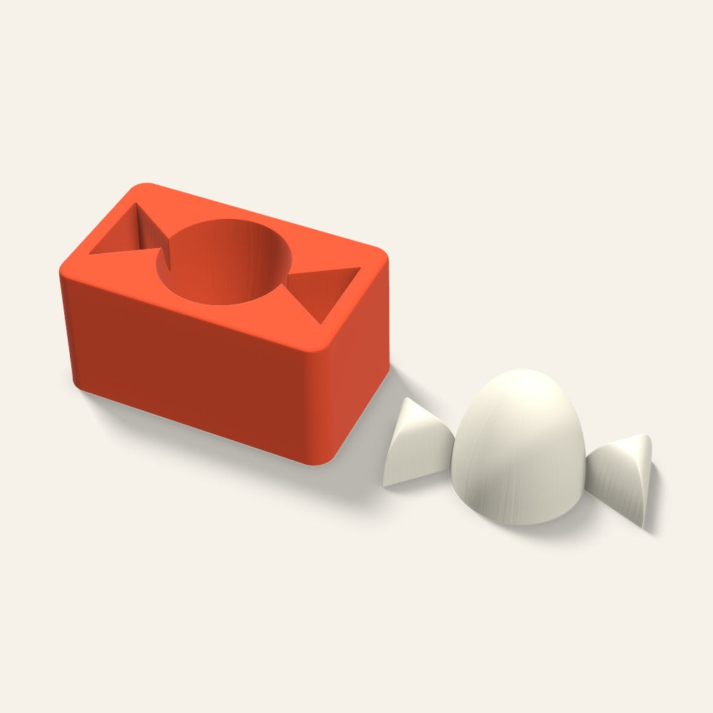 Wrapped Candy Candle Mold, 4 x 2 Inch, 3D render