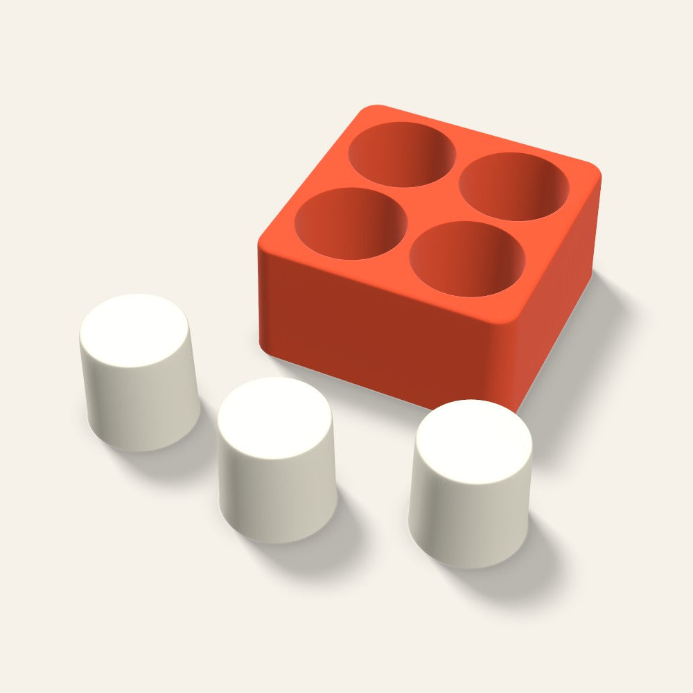 Pillar Votive Candle Mold, 1.5 x 1.5 Inch, 4 Cavity, 3D render
