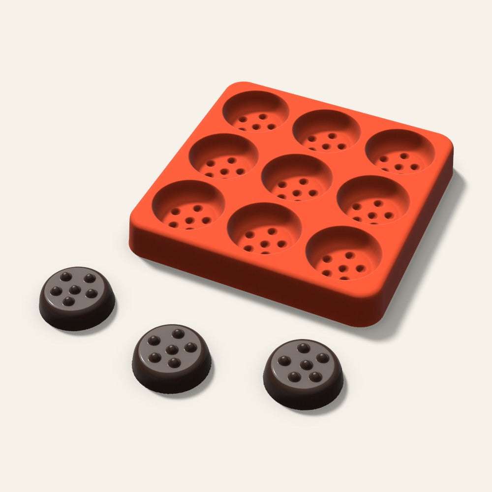 Cookie Candy Mold, 1 Inch, 9 Cavity, 3D render