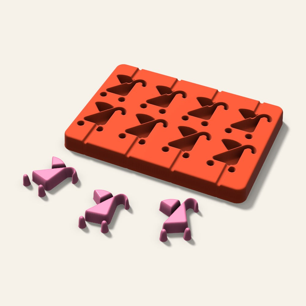 Stroller Lollipop Mold, 1.5 Inch, 8 Cavity, 3D render