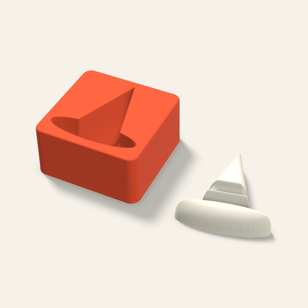 Witch Hat Candle Mold, 3 x 1.5 Inch, 3D render