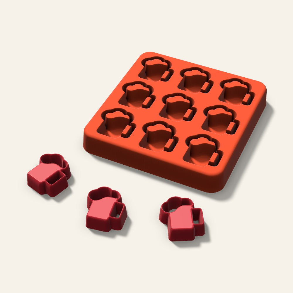 Beer Mug Candy Mold, 1 Inch, 9 Cavity, 3D render
