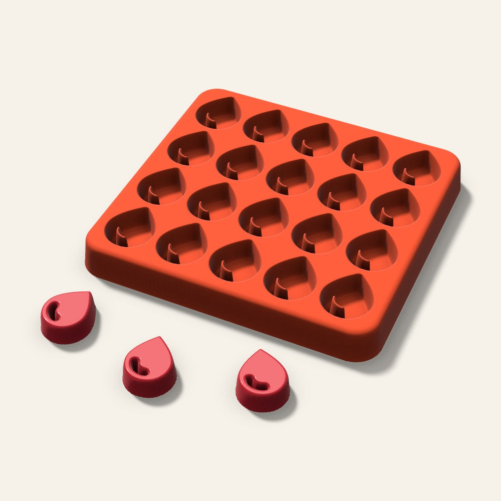 Water Drop Gummy Mold, 0.75 Inch, 20 Cavity, 3D render