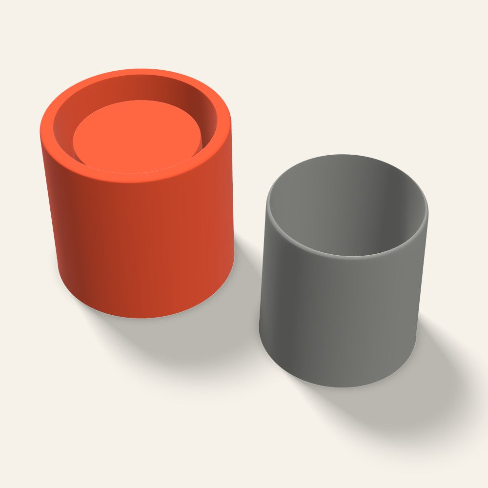 Concrete Candle Vessel Mold, 4 Inch, 3D render
