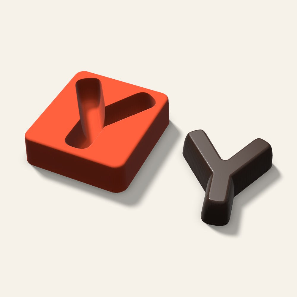Letter Y Mold, 3 Inch, 3D render