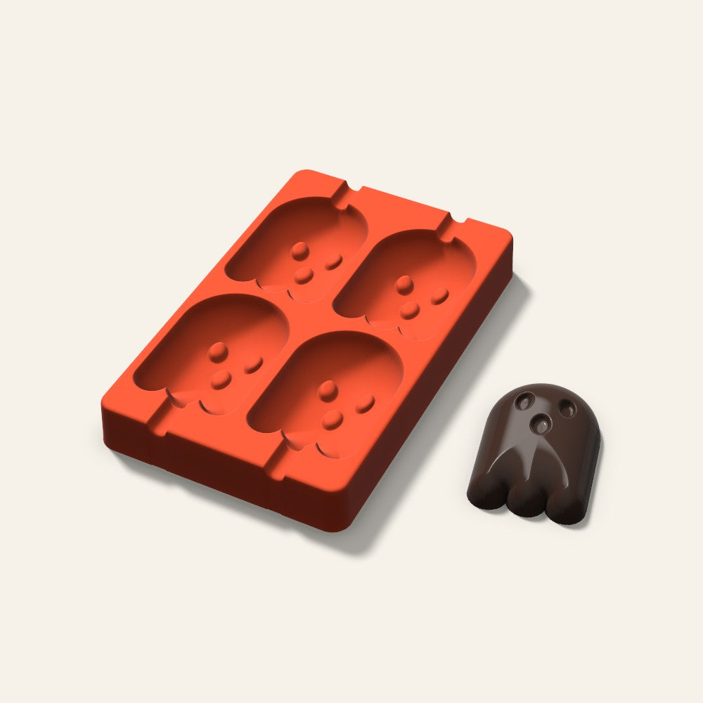 Ghost Cakesicle Mold, 3 Inch, 4 Cavity, 3D render