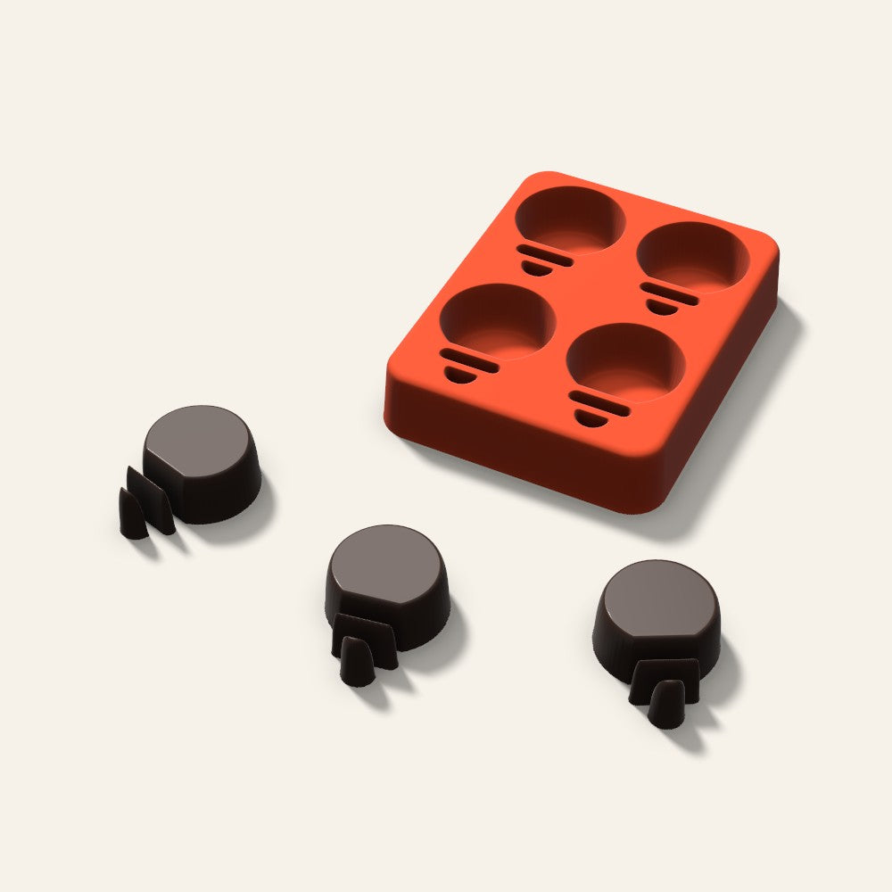 Lightbulb Chocolate Mold, 1.5 Inch, 4 Cavity, 3D render