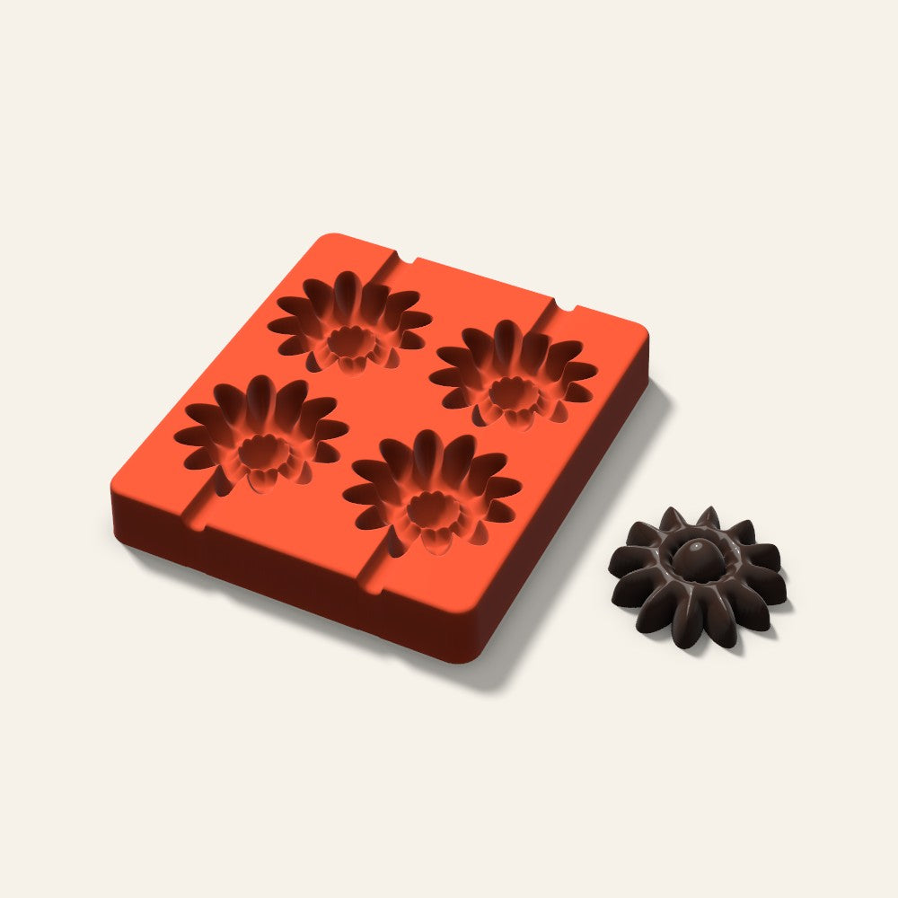 Daisy Cakesicle Mold, 2.5 Inch, 4 Cavity, 3D render