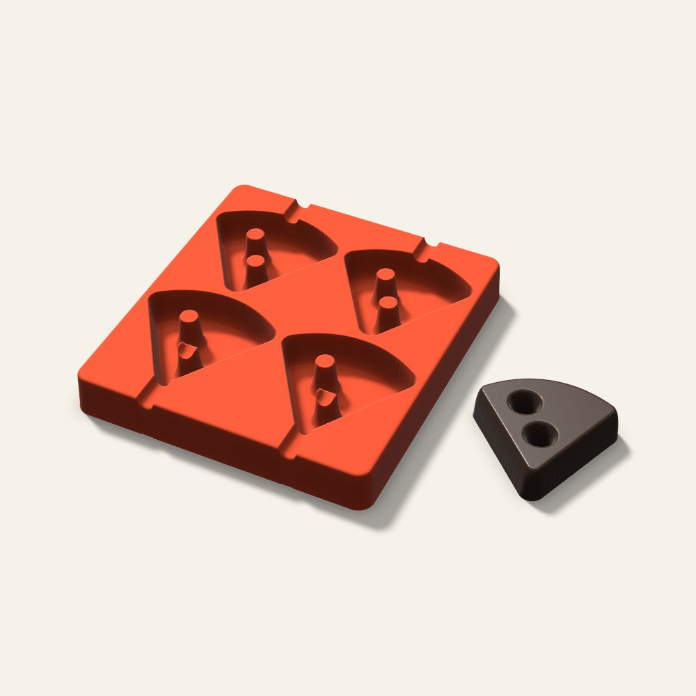 Pizza Slice Cakesicle Mold, 3 Inch, 4 Cavity, 3D render