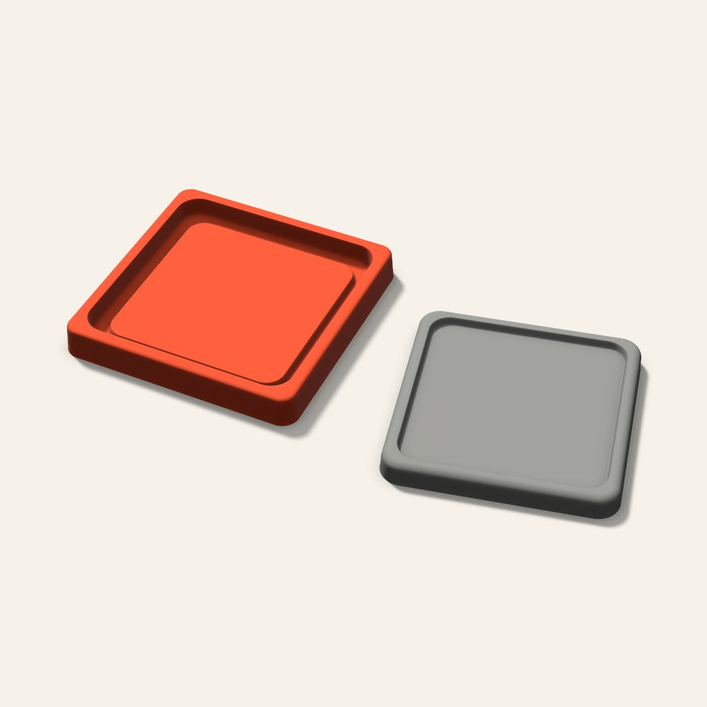 Square Concrete Coaster Mold, 4.5 Inch, 3D render