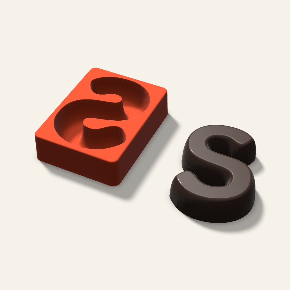 Letter S Mold, 5 Inch, 3D render