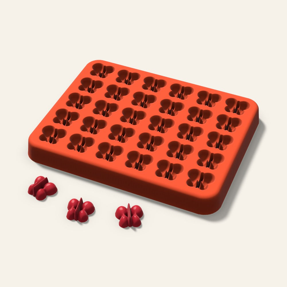 Butterfly Gummy Mold, 0.5 Inch, 30 Cavity, 3D render