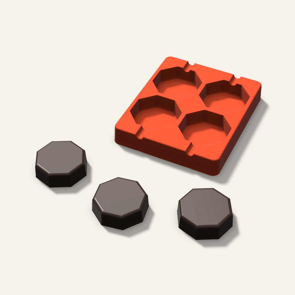 Octagon Cakesicle Mold, 2.5 Inch, 4 Cavity, 3D render