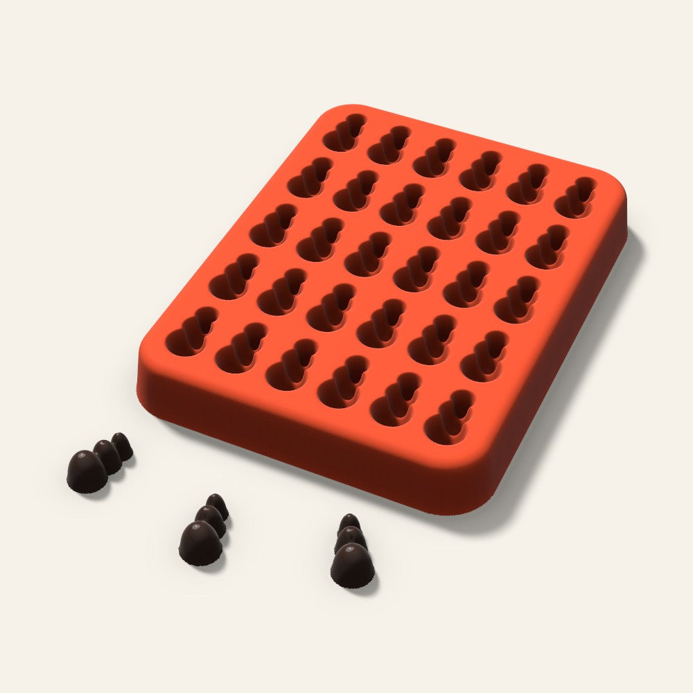 Snowman Gummy Mold, 0.5 Inch, 30 Cavity, 3D render