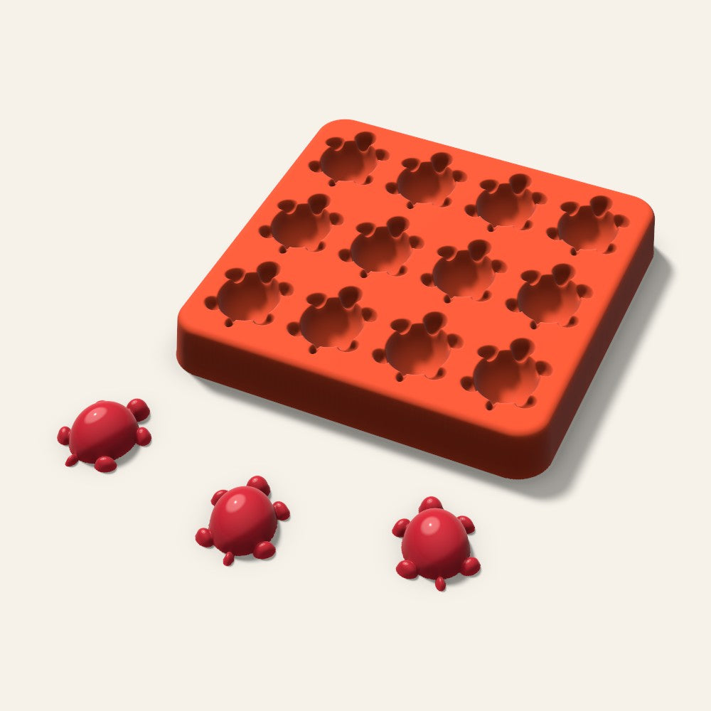 Turtle Candy Mold, 1 Inch, 12 Cavity, 3D render